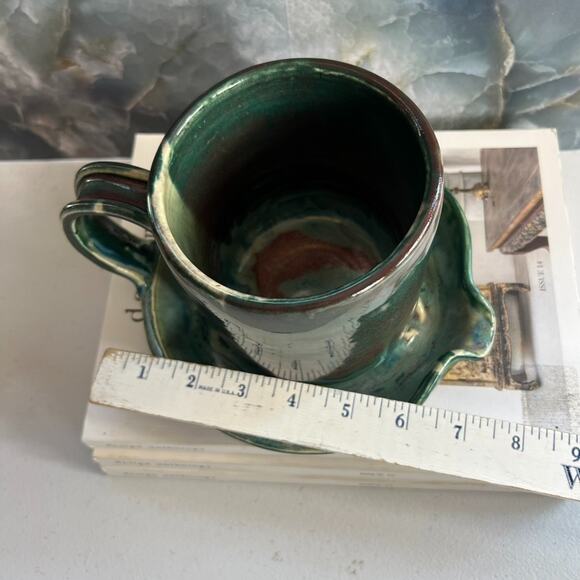 Brown's Pottery Handmade Arden NC Bacon Cooker Striped Glazed - Picture 7 of 10